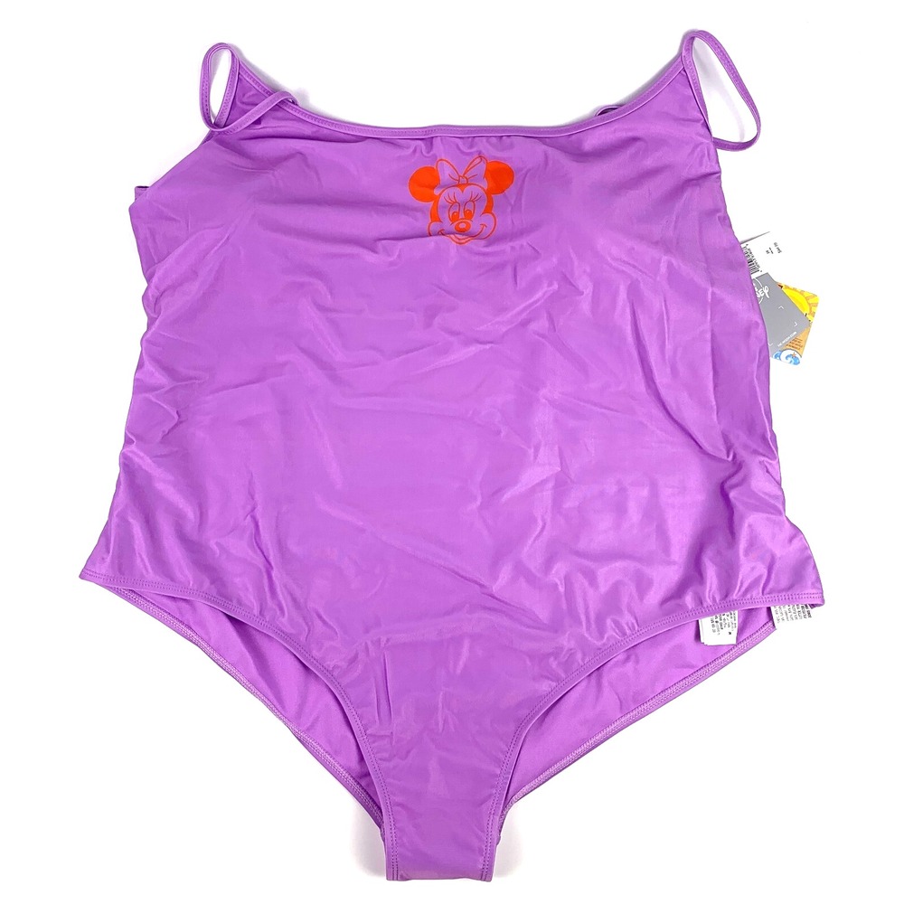 Disney Womens One Pc Purple‎ Swimsuit Minnie Mouse UPF 50+ Sz 2X Lined RMV Cups